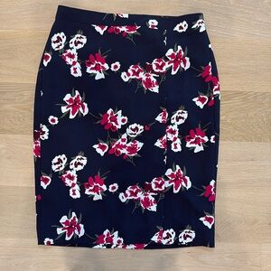 JCrew NWT floral pencil skirt with front slit